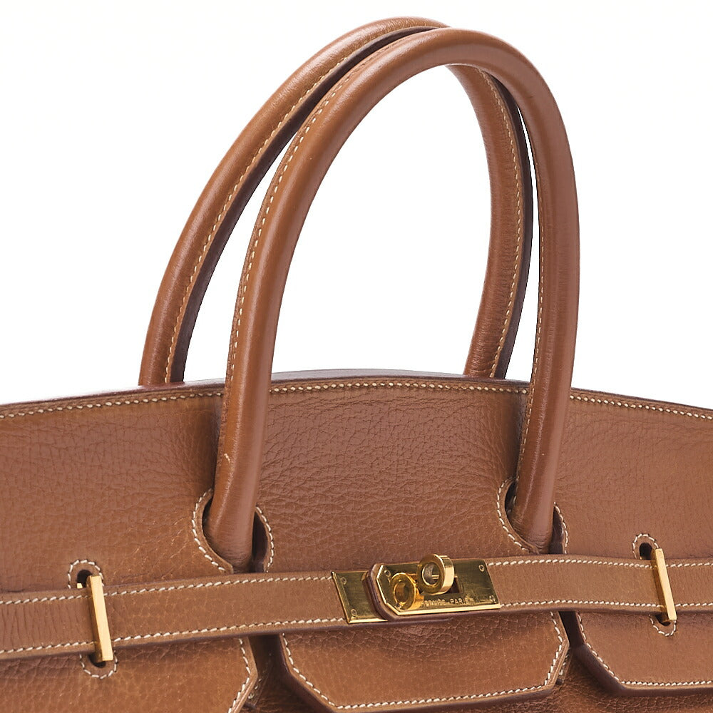 HERMES Birkin 40 Handbag Ardennes Gold Gold-Tone Hardware, Pre-Owned