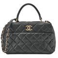 CHANEL Chima Trasse 2WAY CC Trendy Chain Shoulder Handbag Lambskin Black Gold Fittings Women's Bag Brand [Used] [Free Shipping]