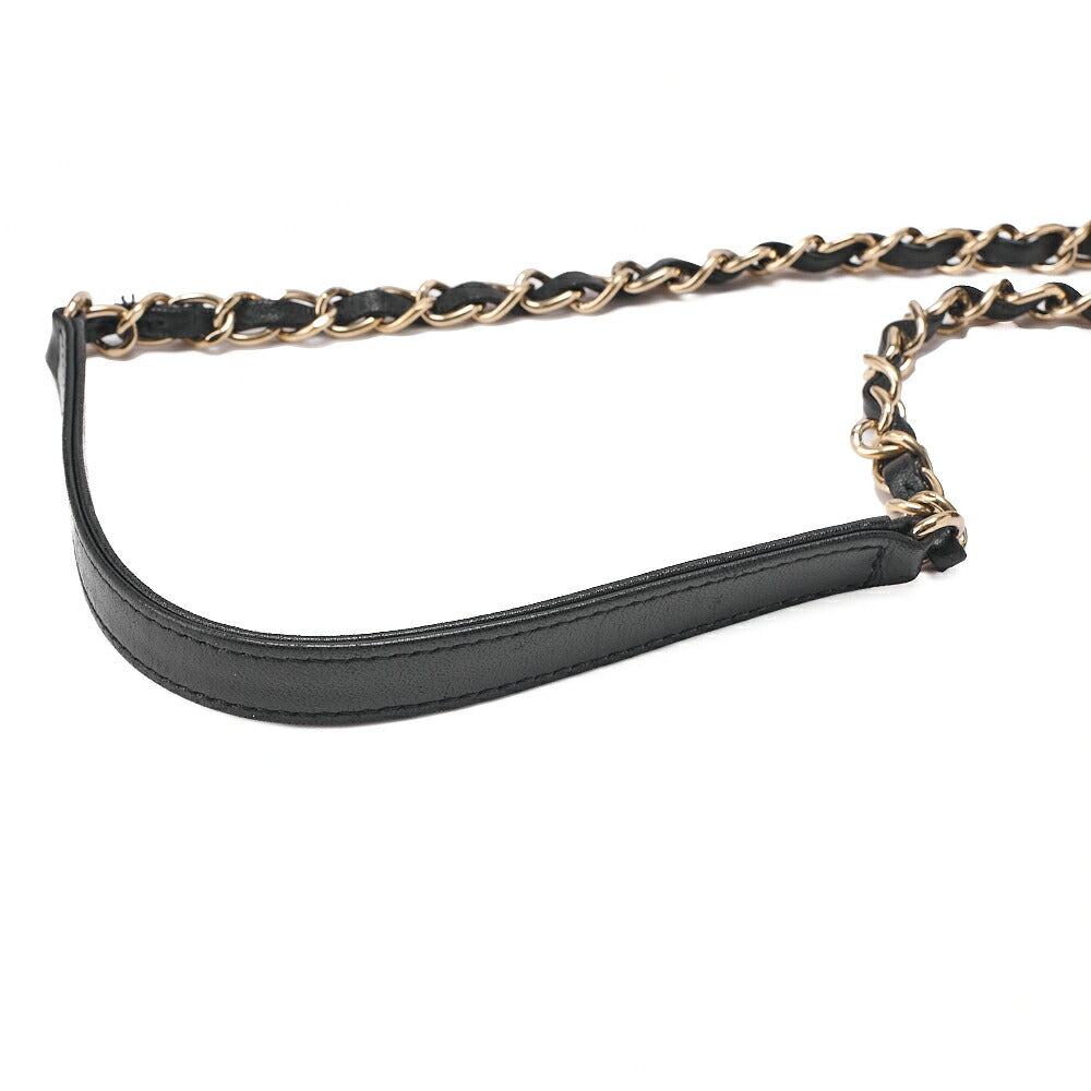 CHANEL Chima Trasse 2WAY CC Trendy Chain Shoulder Handbag Lambskin Black Gold Fittings Women's Bag Brand [Used] [Free Shipping]