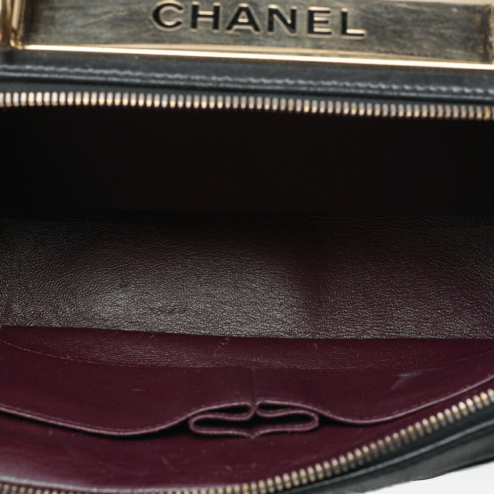 CHANEL Chima Trasse 2WAY CC Trendy Chain Shoulder Handbag Lambskin Black Gold Fittings Women's Bag Brand [Used] [Free Shipping]