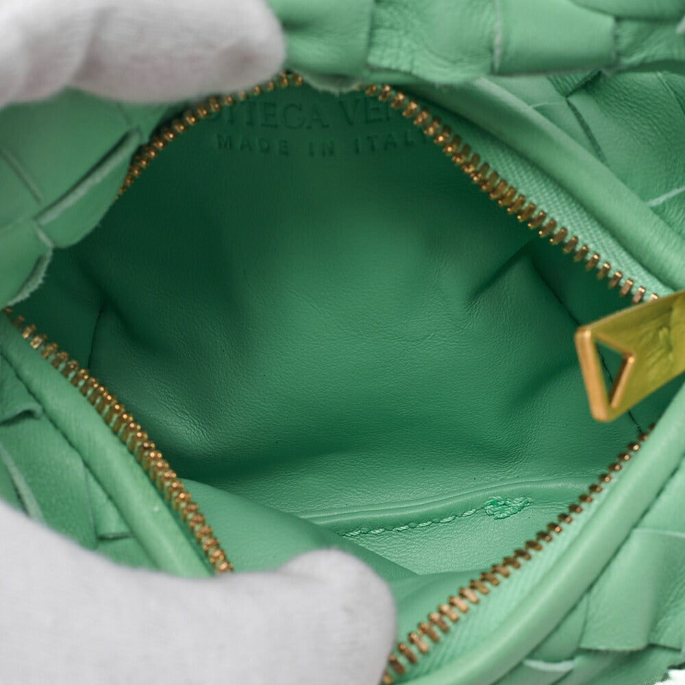 BOTTEGA VENETA Bottega Veneta Handbag Intrecciato Leather Mini Jody Green Gold Fittings Women's Bag Brand [Used] [Free Shipping]