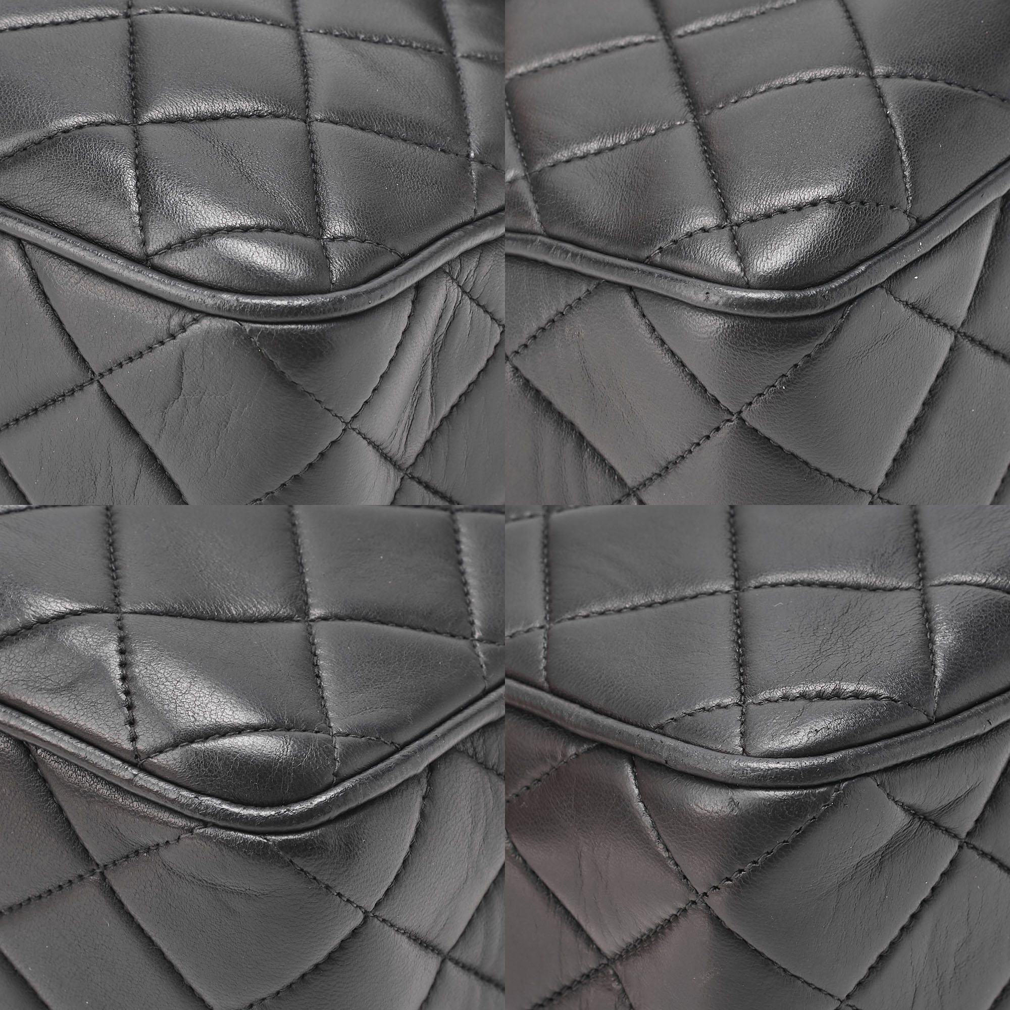 CHANEL Chain Shoulder Bag Matelasse Outside Flap Fringe Chain Shoulder Lambskin Black Gold-Tone Hardware, Pre-Owned