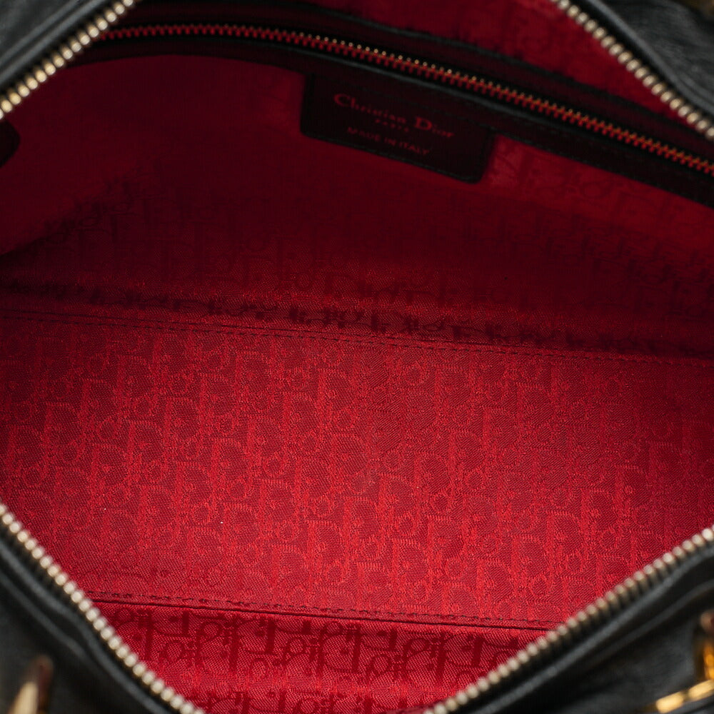 Dior Lady Dior Cannage Handbag Large Size Lambskin Gold-Tone Hardware, Pre-Owned