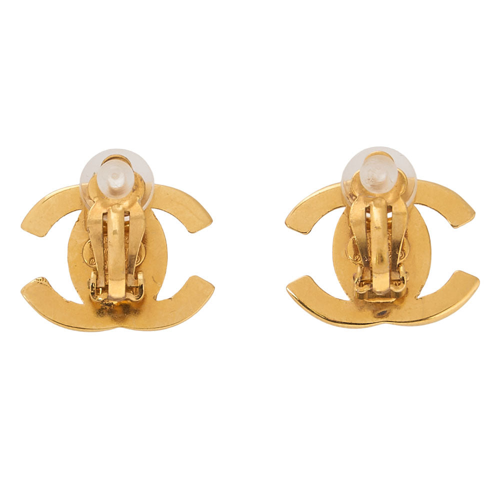 CHANEL Cocomark Turnlock 95A Earrings GP Gold Gold-Tone Hardware, Pre-Owned
