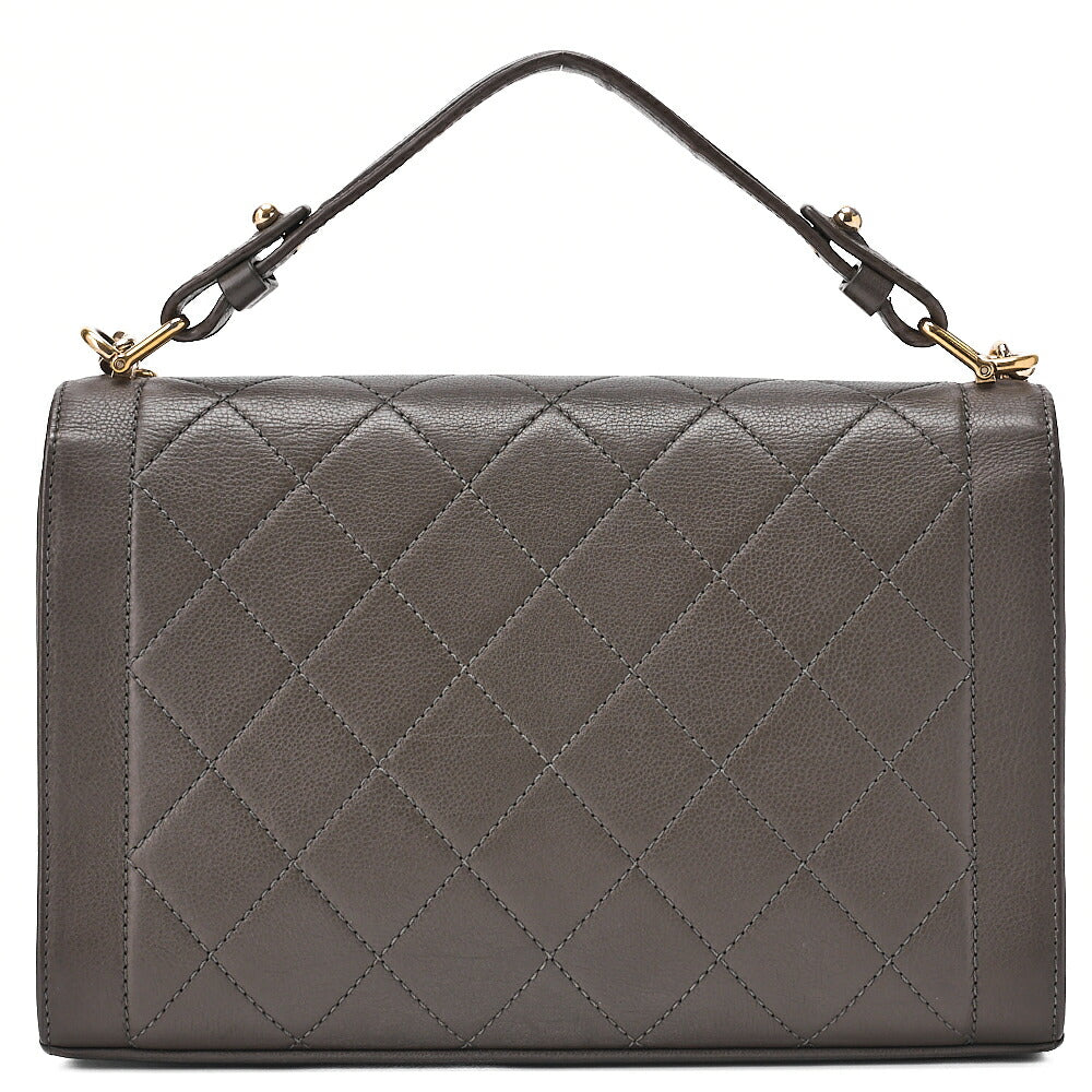 CHANEL Caviar Skin Matelasse 2way Shoulder Brown Gold-Tone Hardware, Pre-Owned