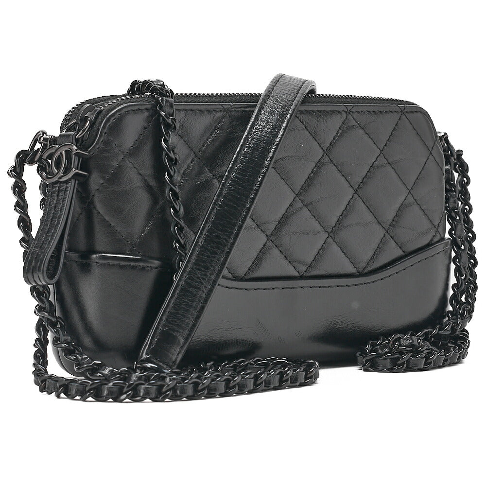 CHANEL Chain Shoulder Bag Vintage Calf Matelasse Gabrielle de Chanel Mini Black Black-Tone Hardware, Pre-Owned