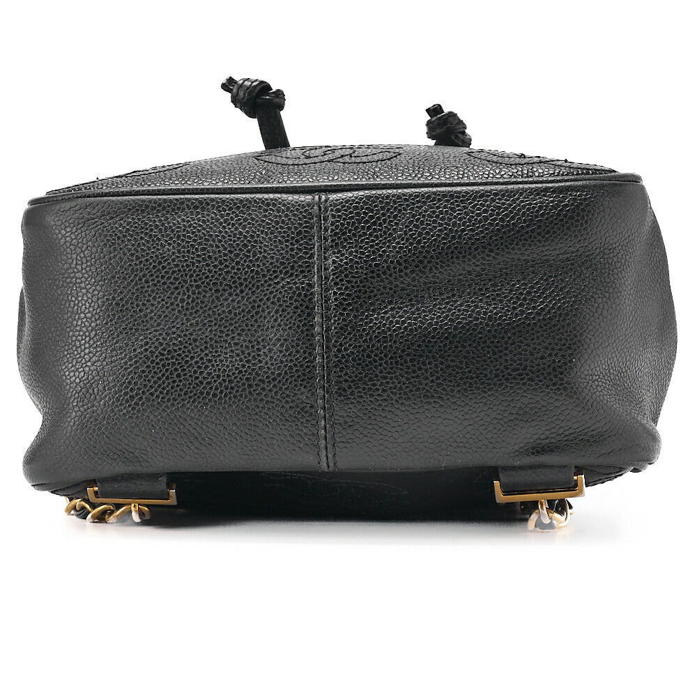 CHANEL Shoulder Bag Backpack Caviar Skin Triple Coco Turnlock Gold-Tone Hardware, Pre-Owned