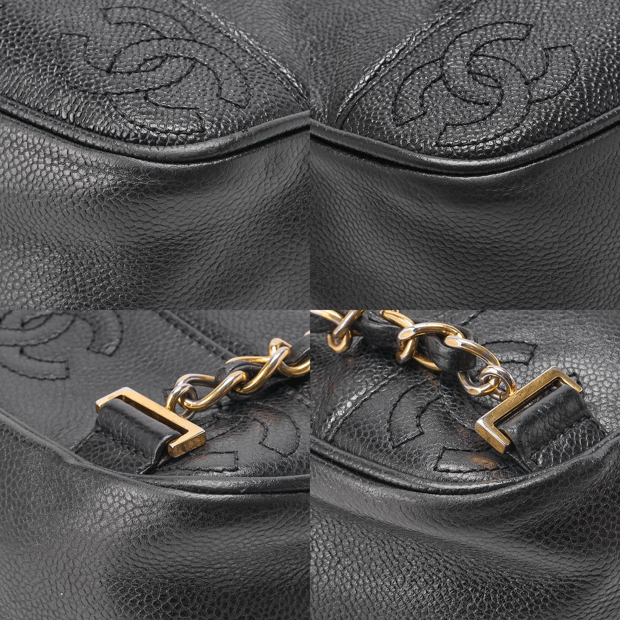 CHANEL Shoulder Bag Backpack Caviar Skin Triple Coco Turnlock Gold-Tone Hardware, Pre-Owned