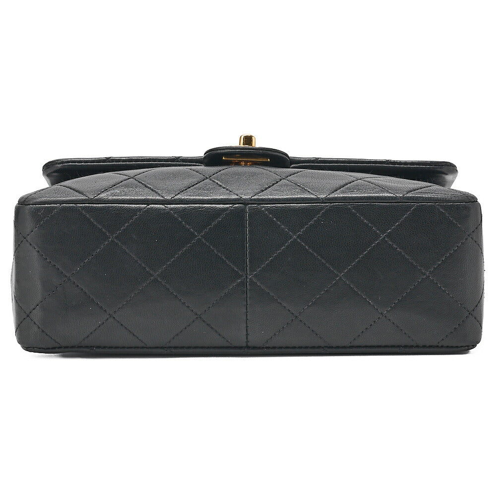 CHANEL Chain Shoulder Bag Mini Matelasse 20cm Lambskin Black Gold-Tone Hardware, Pre-Owned