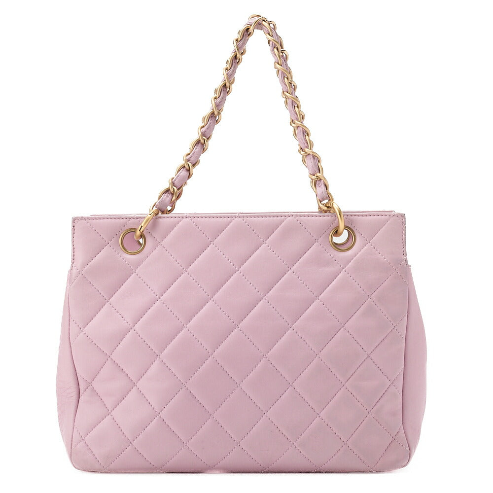 CHANEL Tote Bag Matelasse Lambskin Pink Double Chain PPT Gold-Tone Hardware, Pre-Owned]