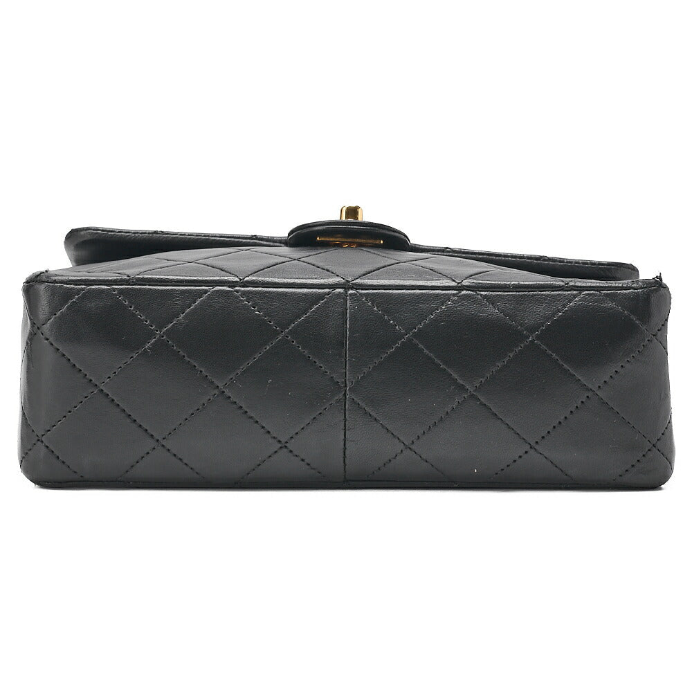 CHANEL Chain Shoulder Bag Mini Matelasse 20cm Lambskin Black Gold-Tone Hardware, Pre-Owned