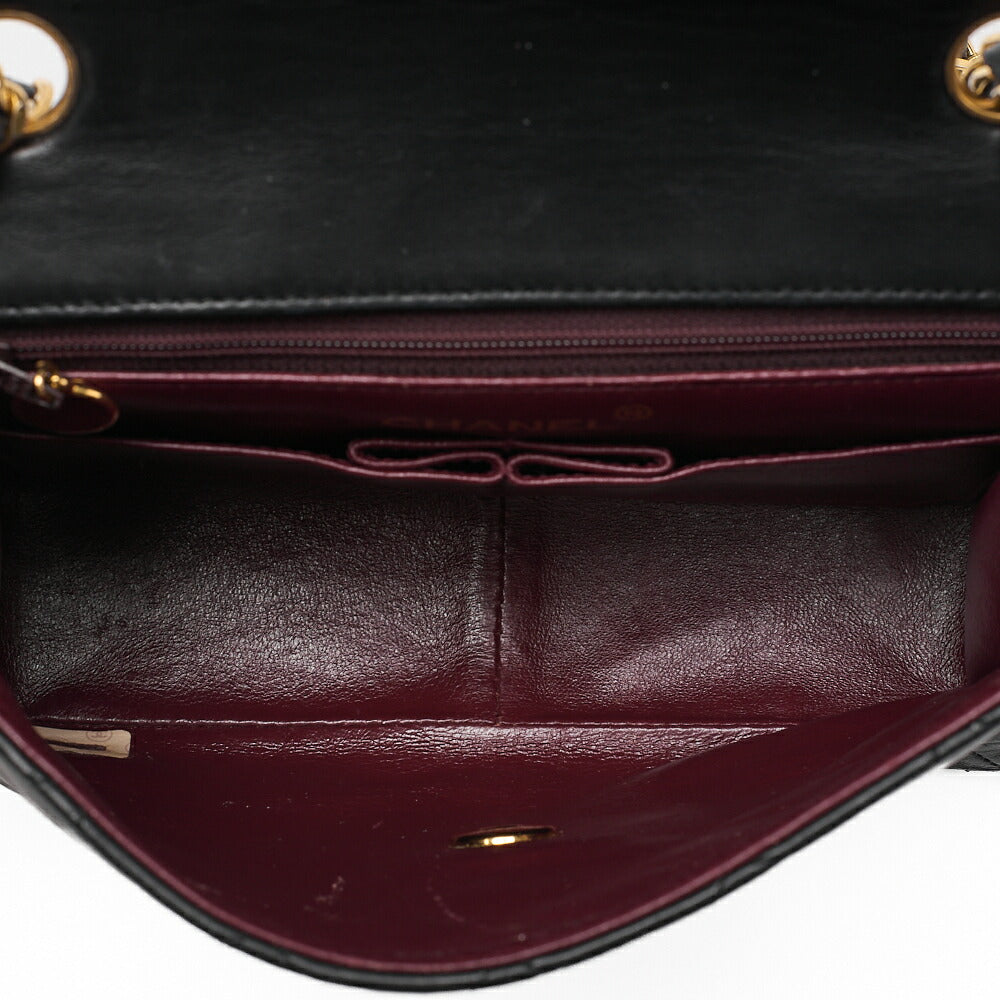 CHANEL Chain Shoulder Bag Mini Matelasse 20cm Lambskin Black Gold-Tone Hardware, Pre-Owned