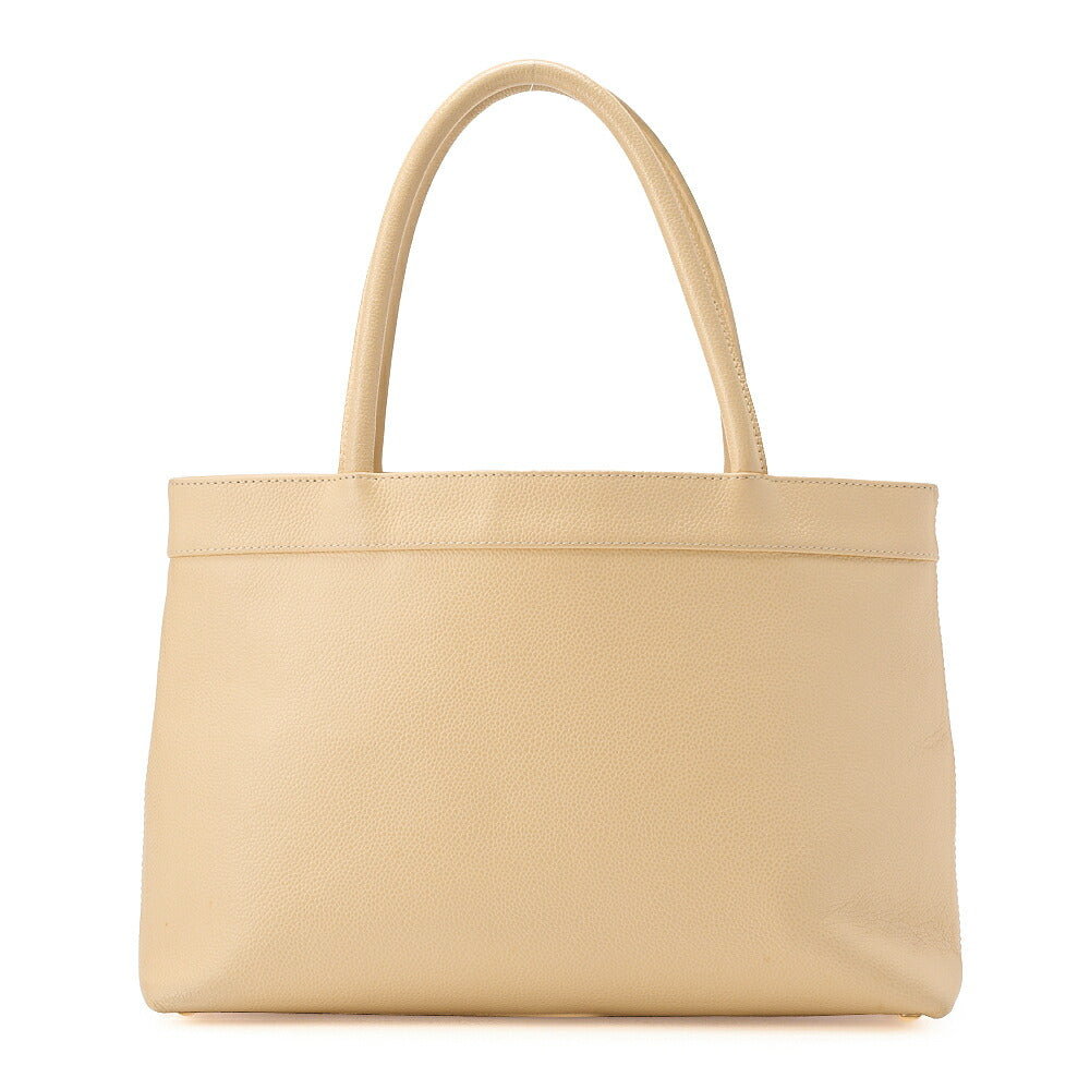 CHANEL Caviar Skin Matelasse Cocomark Large Size Tote Bag Beige Gold-Tone Hardware, Pre-Owned