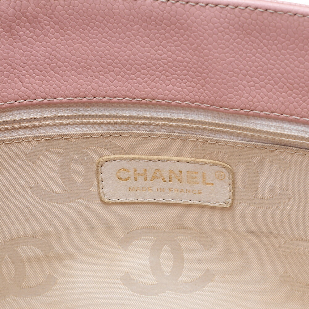 CHANEL Caviar Skin Matelasse Cocomark Large Size Tote Bag Pink Gold-Tone Hardware, Pre-Owned