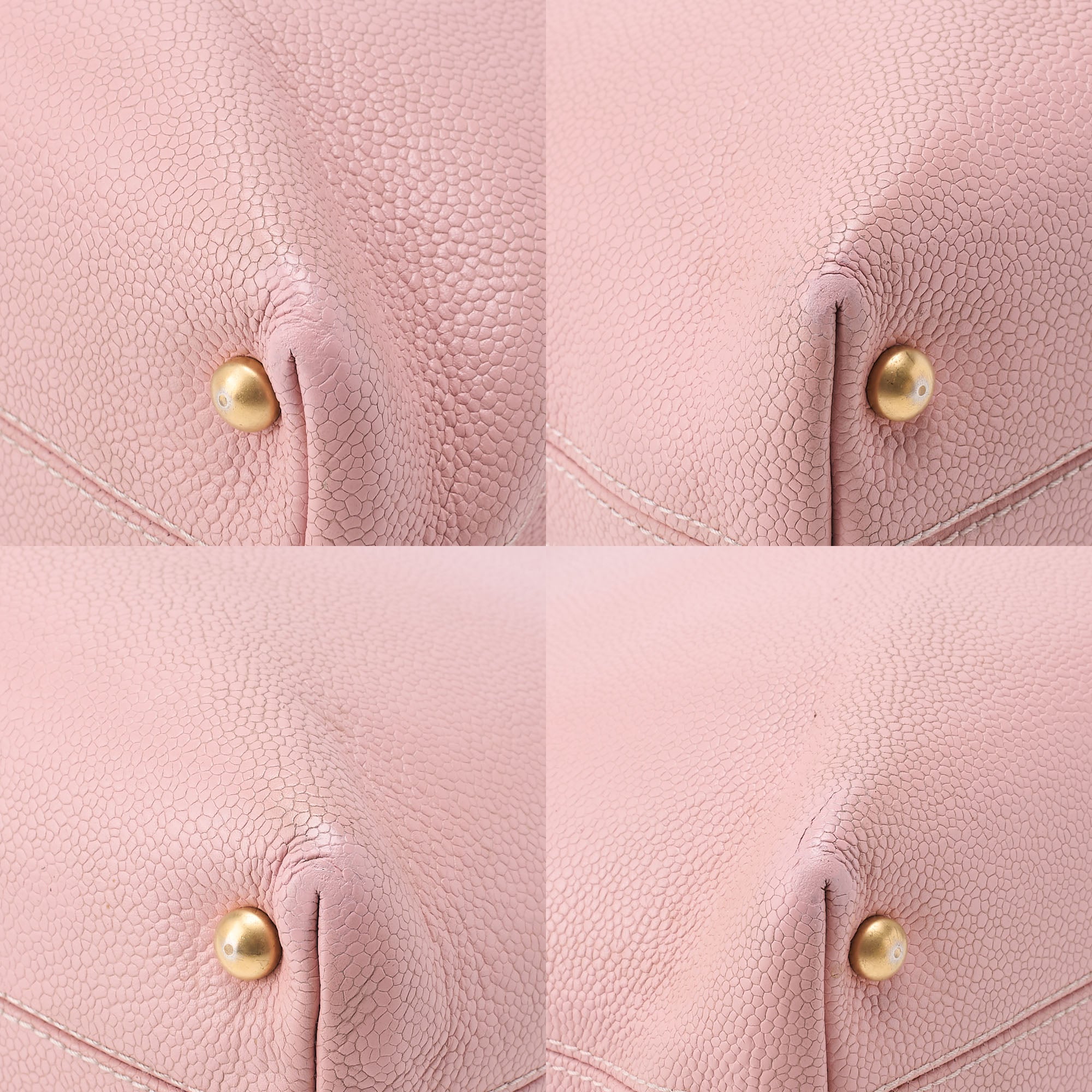 CHANEL Caviar Skin Matelasse Cocomark Large Size Tote Bag Pink Gold-Tone Hardware, Pre-Owned