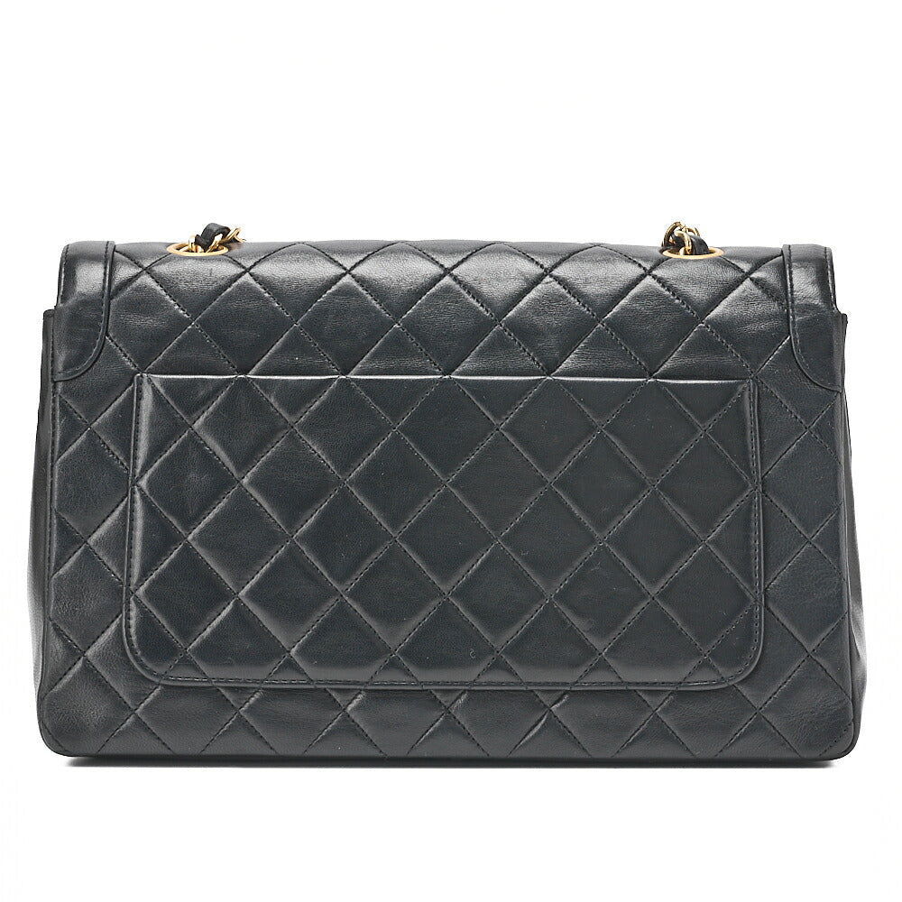 CHANEL Shoulder Bag Matelasse Design Flap Chain Shoulder Lambskin Black Gold-Tone Hardware, Pre-Owned