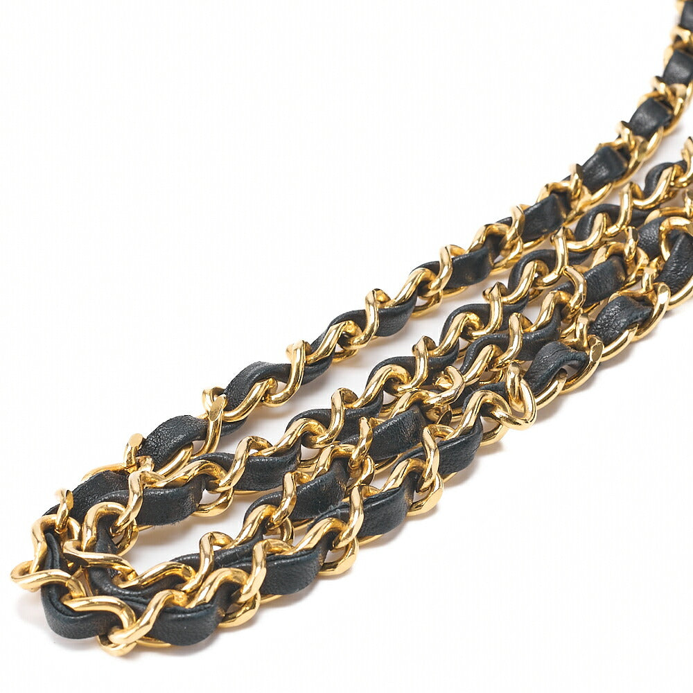 CHANEL Shoulder Bag Matelasse Design Flap Chain Shoulder Lambskin Black Gold-Tone Hardware, Pre-Owned