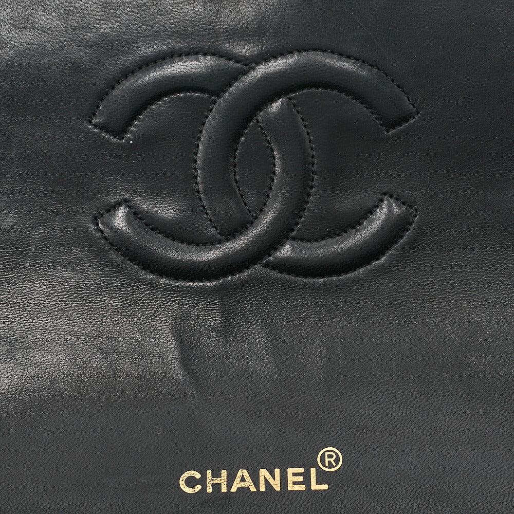 CHANEL Shoulder Bag Matelasse Design Flap Chain Shoulder Lambskin Black Gold-Tone Hardware, Pre-Owned