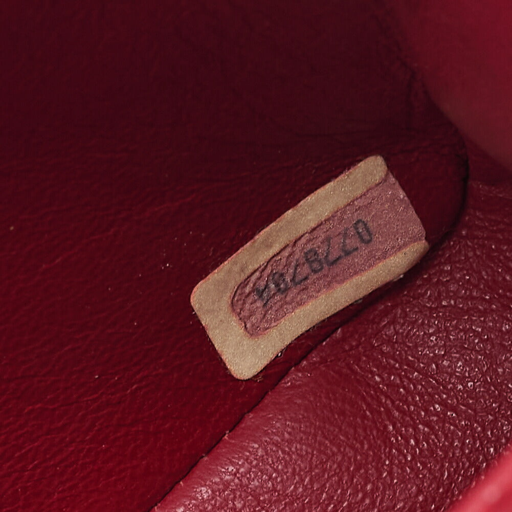 CHANEL Chain Shoulder Bag Mini Matelasse Lambskin Red Gold-Tone Hardware, Pre-Owned