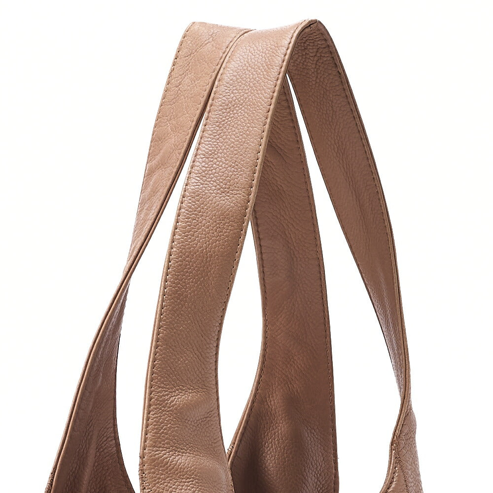 CHANEL Shoulder Bag Tote Bag Chocolate Bar Fringe Caviar Skin Beige Silver-Tone Hardware, Pre-Owned