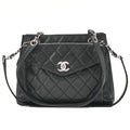 CHANEL Matelasse Outside Flap Shoulder Bag Caviar Skin Black (Silver Fittings) Women's Bag High Brand [Used] [Free Shipping]