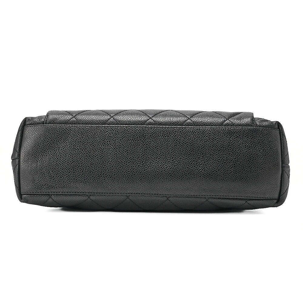 CHANEL Matelasse Outside Flap Shoulder Bag Caviar Skin Black (Silver Fittings) Women's Bag High Brand [Used] [Free Shipping]