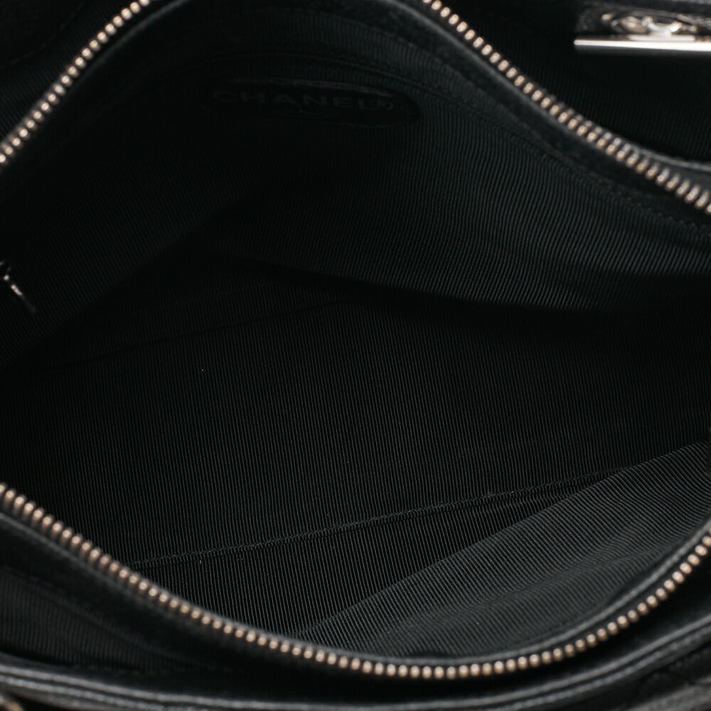 CHANEL Matelasse Outside Flap Shoulder Bag Caviar Skin Black (Silver Fittings) Women's Bag High Brand [Used] [Free Shipping]