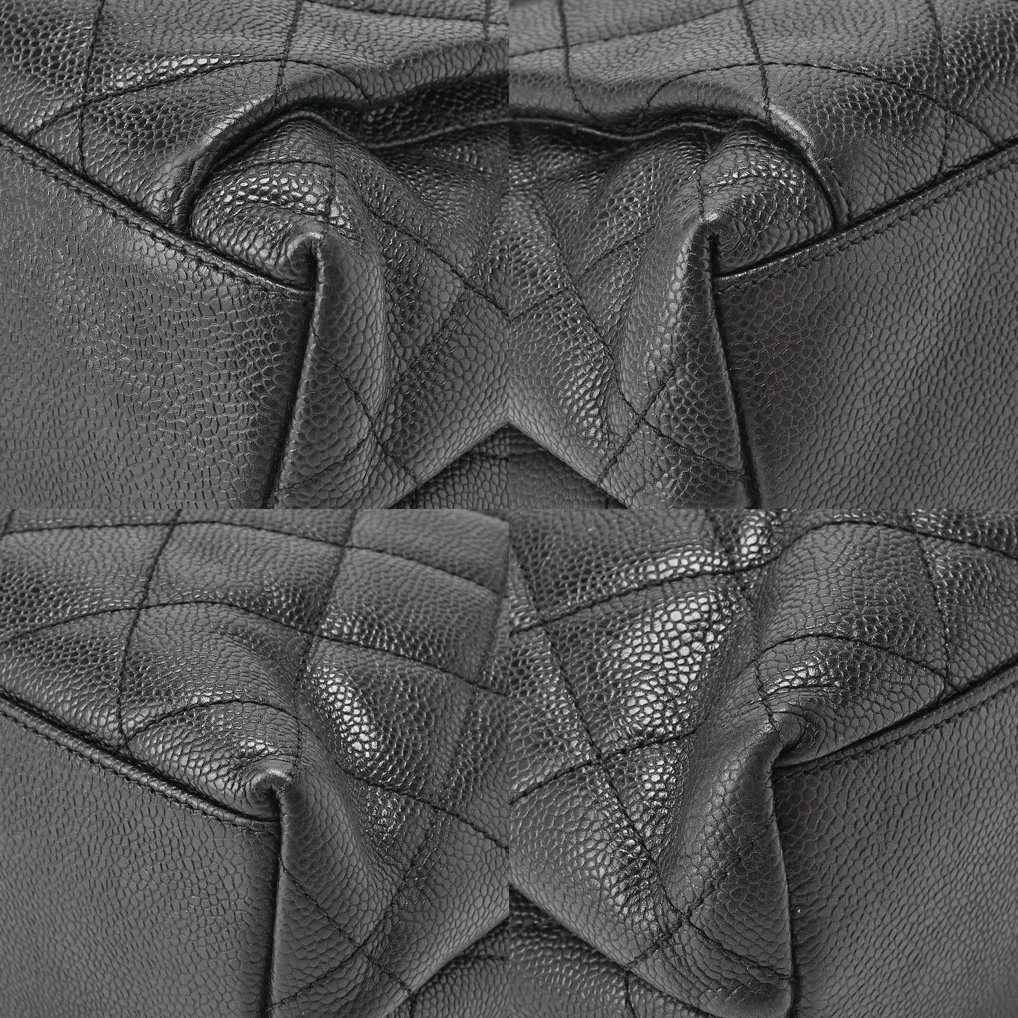 CHANEL Matelasse Outside Flap Shoulder Bag Caviar Skin Black (Silver Fittings) Women's Bag High Brand [Used] [Free Shipping]