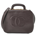 CHANEL Shoulder Bag Coco Mark Vanity 2way Caviar Skin Brown Gold-Tone Hardware, Pre-Owned