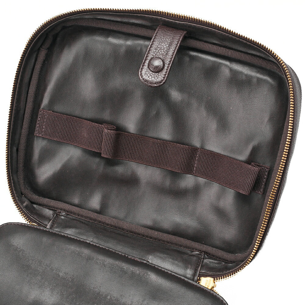 CHANEL Shoulder Bag Coco Mark Vanity 2way Caviar Skin Brown Gold-Tone Hardware, Pre-Owned