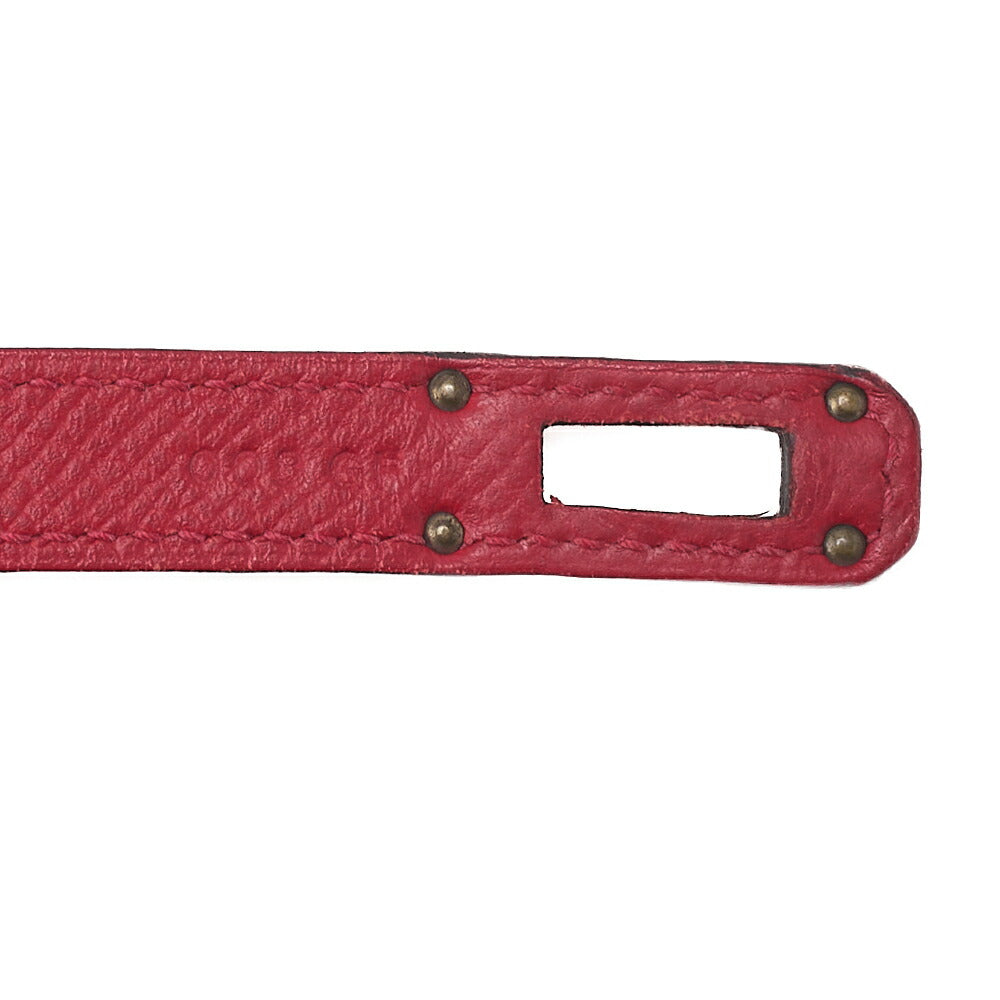 HERMES Kelly Wallet Epson 2-Fold Long Wallet Ethane x Rouge Silver-Tone Hardware, Pre-Owned