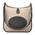HERMES Evelyn GM 1 Anne Shoulder Bag Toir Sue x Calf Natural x Brown Silver-Tone Hardware, Pre-Owned