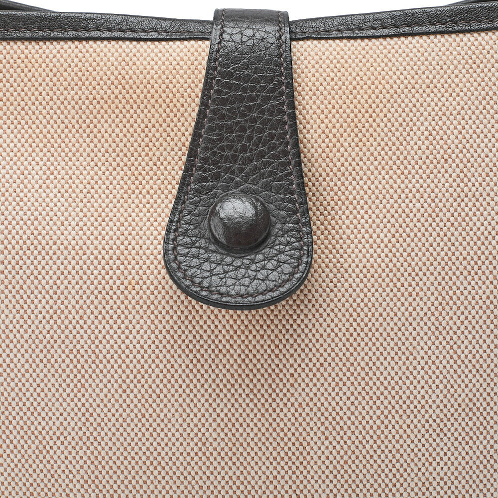 HERMES Evelyn GM 1 Anne Shoulder Bag Toir Sue x Calf Natural x Brown Silver-Tone Hardware, Pre-Owned