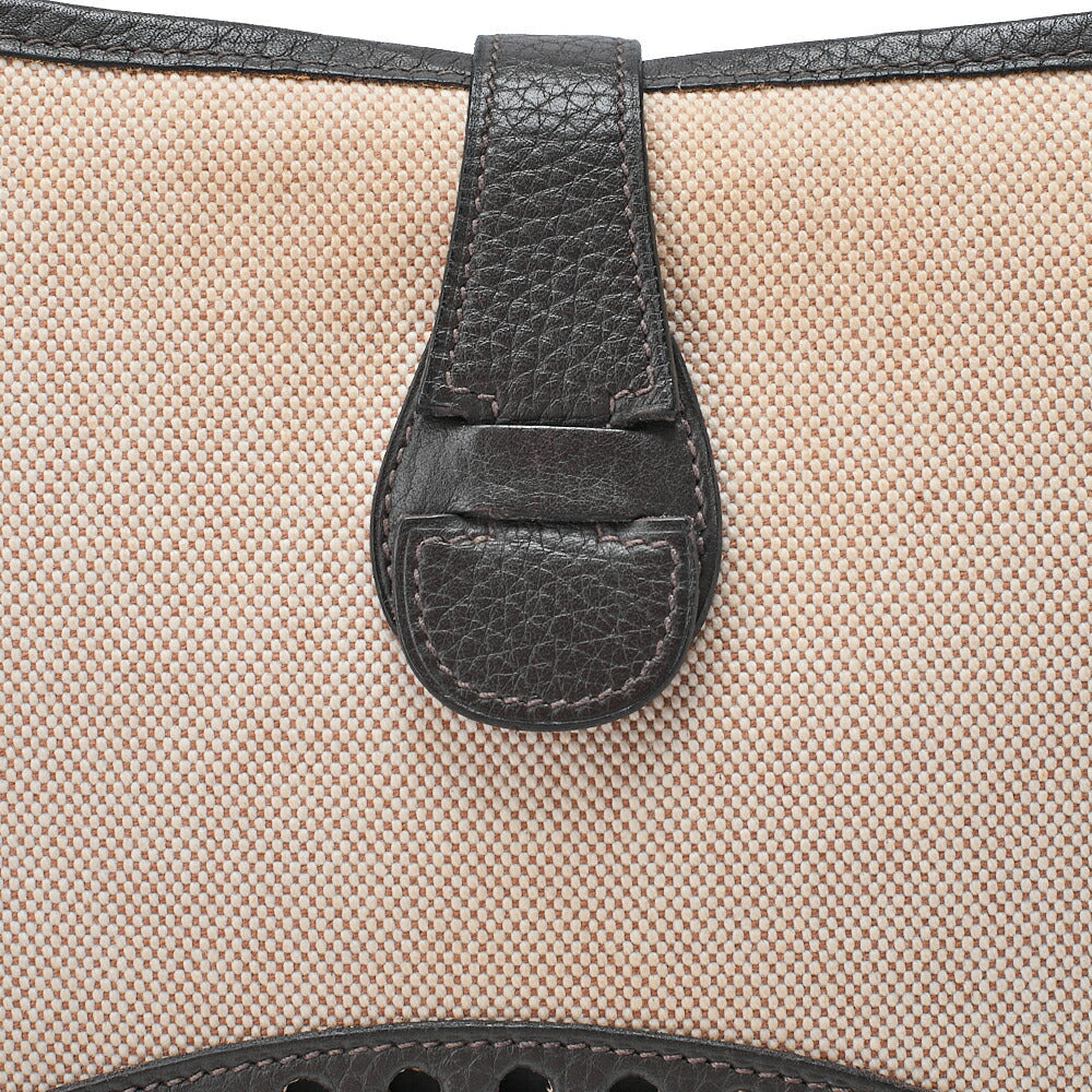 HERMES Evelyn GM 1 Anne Shoulder Bag Toir Sue x Calf Natural x Brown Silver-Tone Hardware, Pre-Owned