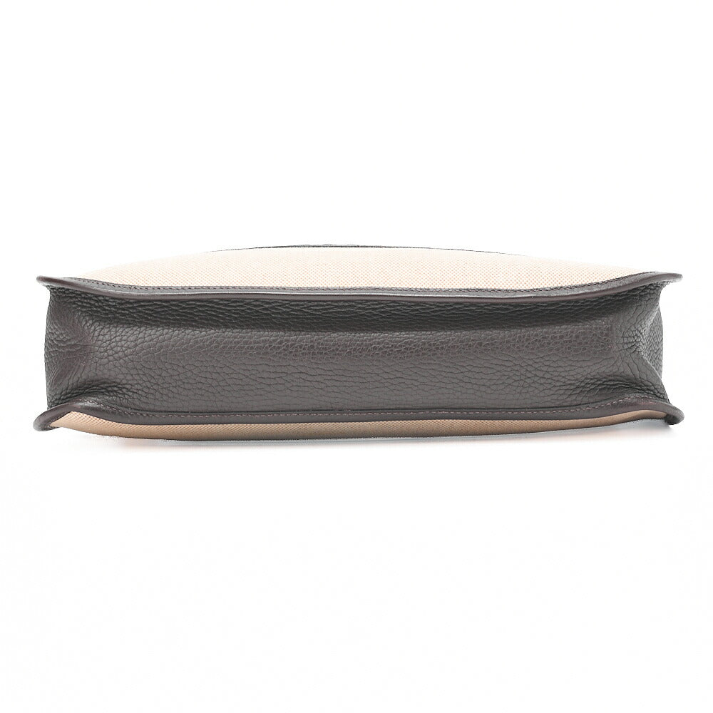 HERMES Evelyn GM 1 Anne Shoulder Bag Toir Sue x Calf Natural x Brown Silver-Tone Hardware, Pre-Owned