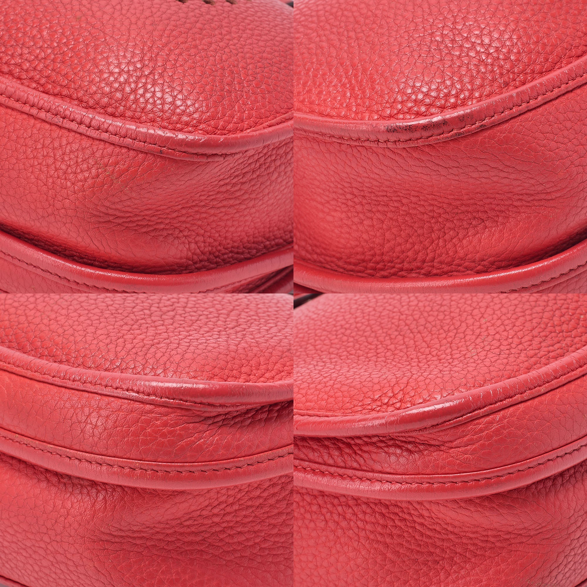 HERMES Evelyn PM 3 Trois Trois Tryon Cl?mence Shoulder Bag Rouge Silver-Tone Hardware, Pre-Owned