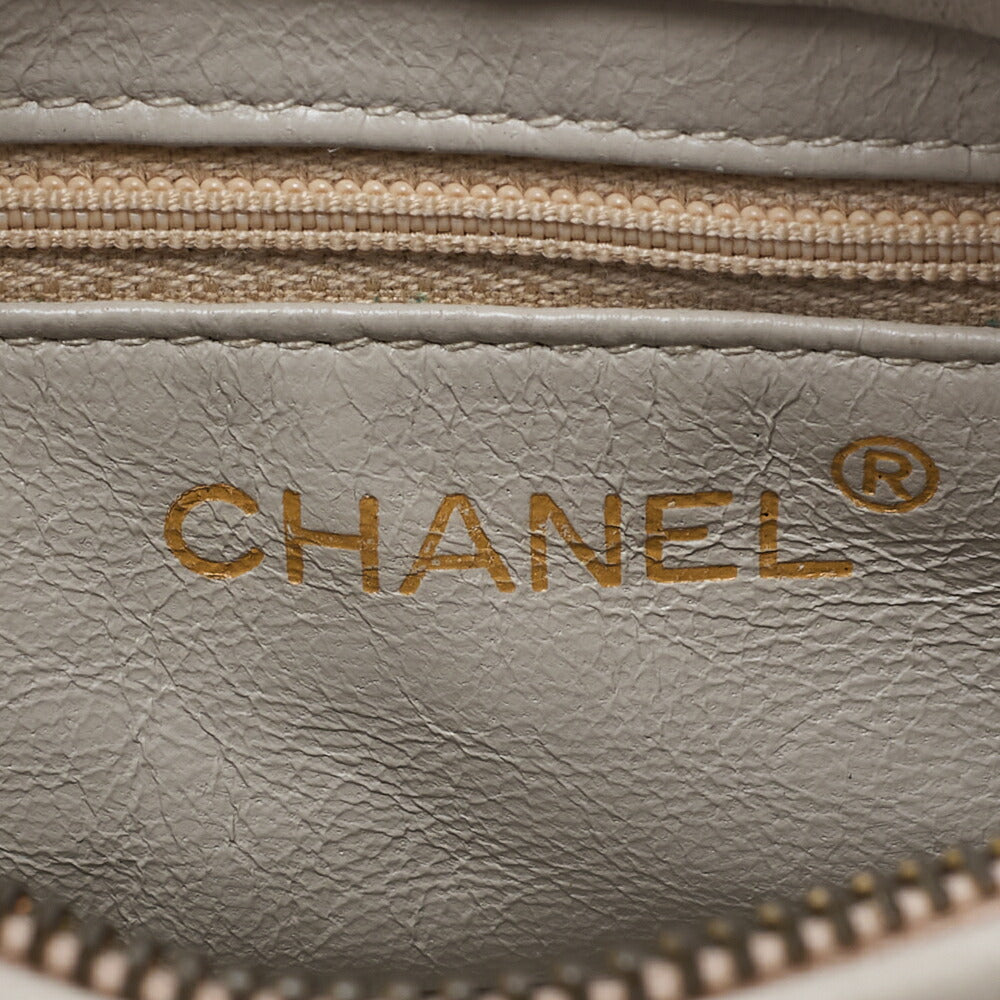 CHANEL Matelasse Coco Mark with Fringe Chain Shoulder Lambskin Ivory Gold-Tone Hardware, Pre-Owned