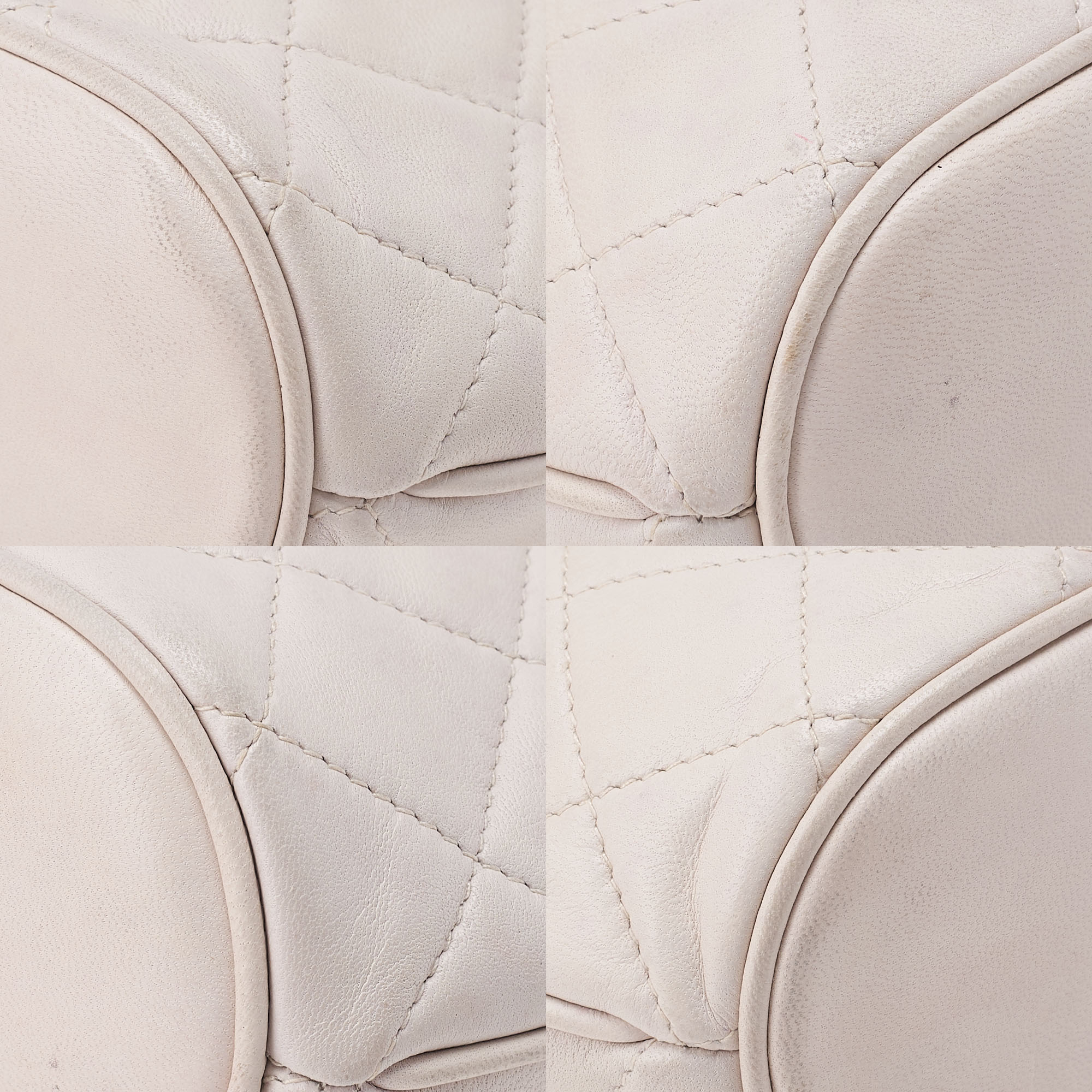 CHANEL Matelasse Coco Mark with Fringe Chain Shoulder Lambskin Ivory Gold-Tone Hardware, Pre-Owned