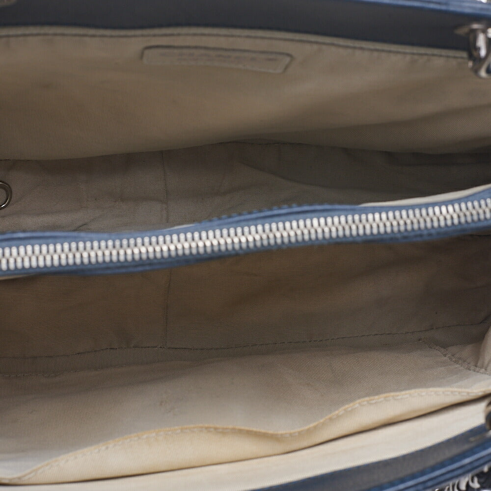 CHANEL Shoulder Bag Tote Bag Matelasse Caviar Skin Cocomark GST Double Chain Tote Navy Silver-Tone Hardware, Pre-Owned