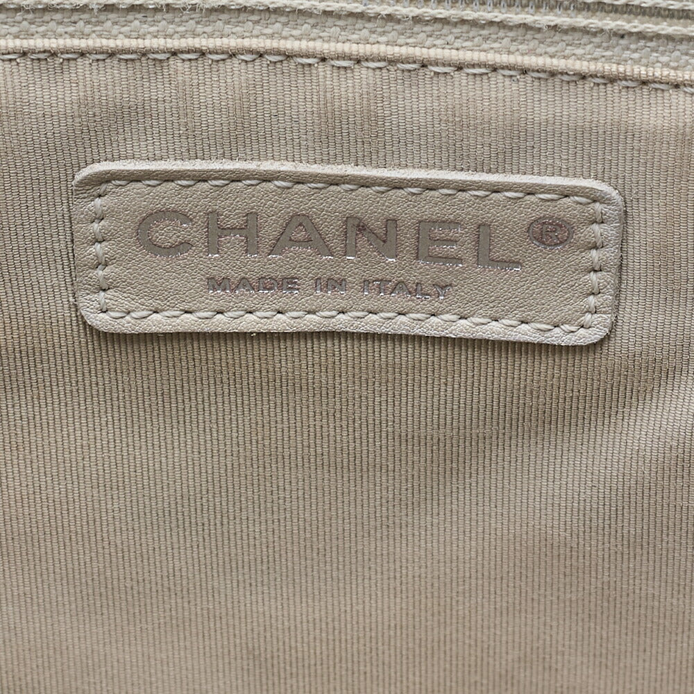 CHANEL Shoulder Bag Tote Bag Matelasse Caviar Skin Cocomark GST Double Chain Tote Navy Silver-Tone Hardware, Pre-Owned