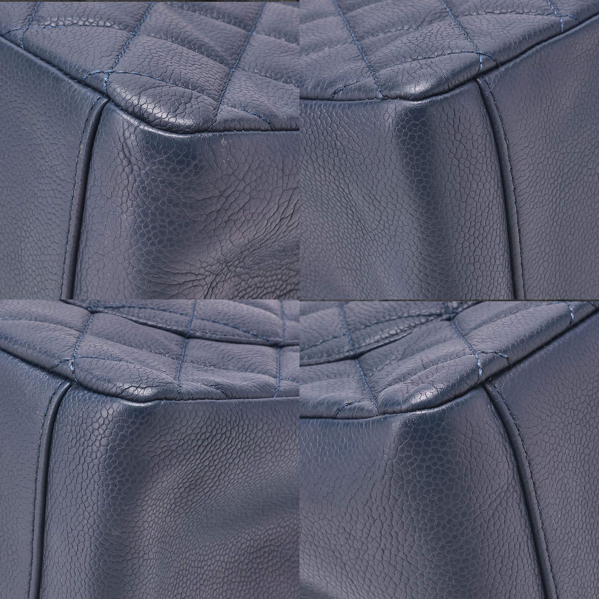 CHANEL Shoulder Bag Tote Bag Matelasse Caviar Skin Cocomark GST Double Chain Tote Navy Silver-Tone Hardware, Pre-Owned