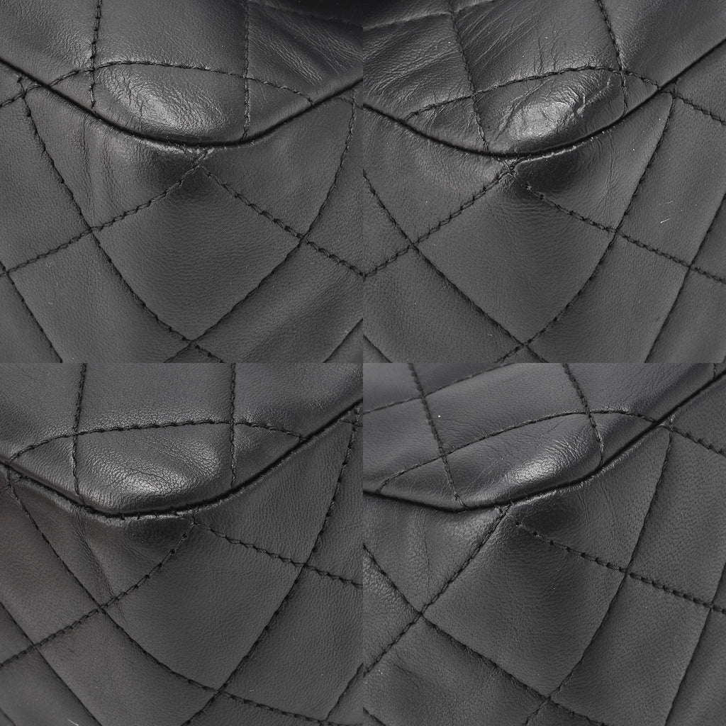 CHANEL Lambskin Matelasse Coco Mark Single Chain Shoulder Black Silver-Tone Hardware, Pre-Owned