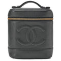 CHANEL Cocomark Vanity Handbag Caviar Skin Black Gold-Tone Hardware, Pre-Owned