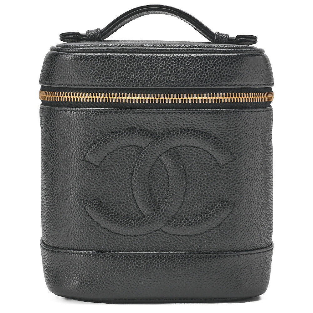 CHANEL Cocomark Vanity Handbag Caviar Skin Black Gold-Tone Hardware, Pre-Owned