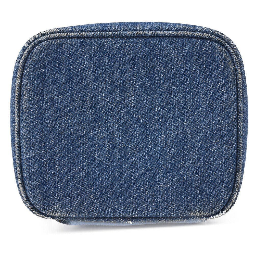 CHANEL Cocomark Vanity Handbag Denim Blue Gold-Tone Hardware, Pre-Owned