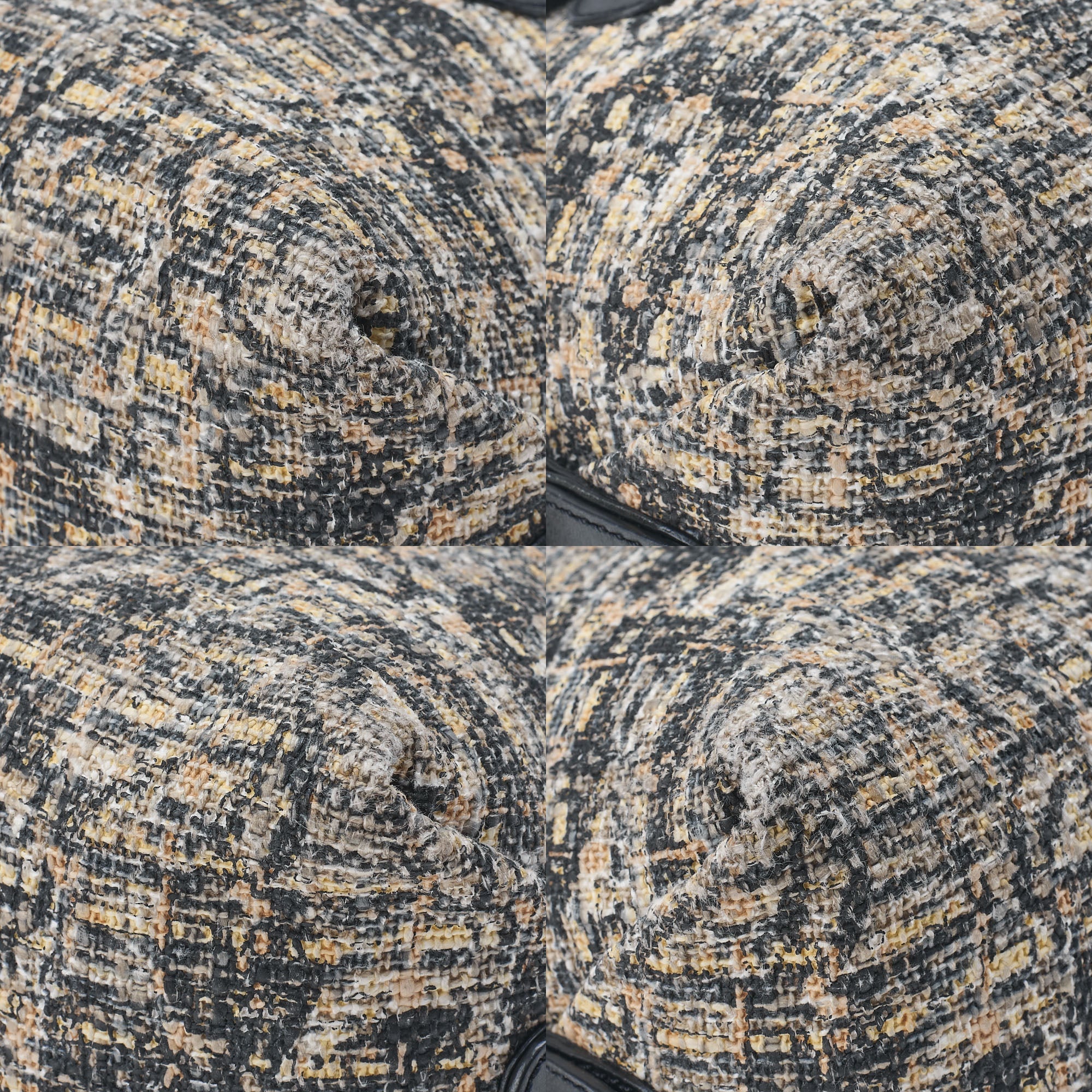 CHANEL Tweed x Leather Clover One Shoulder Bag Black x Multicolor Silver-Tone Hardware, Pre-Owned