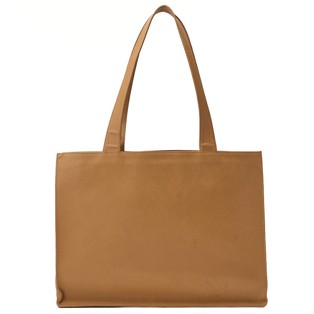 CHANEL Big Coco Mark Tote Bag Caviar Skin Beige Gold-Tone Hardware, Pre-Owned