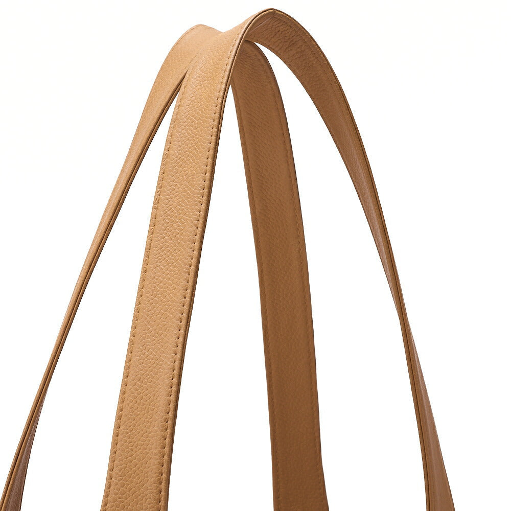 CHANEL Big Coco Mark Tote Bag Caviar Skin Beige Gold-Tone Hardware, Pre-Owned