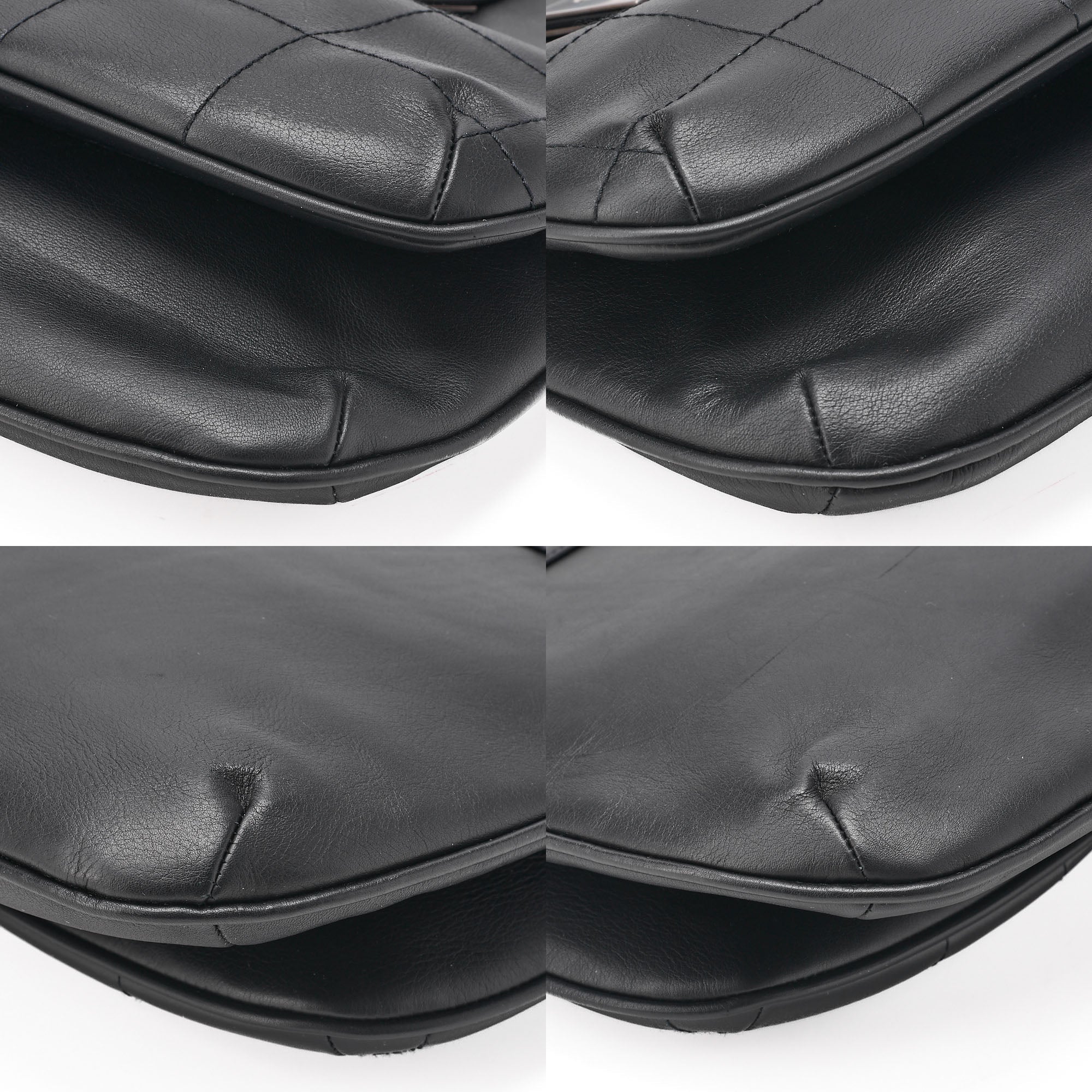 CHANEL Lambskin Chocolate Bar 2.55 Lock Round One Shoulder Black Silver-Tone Hardware, Pre-Owned