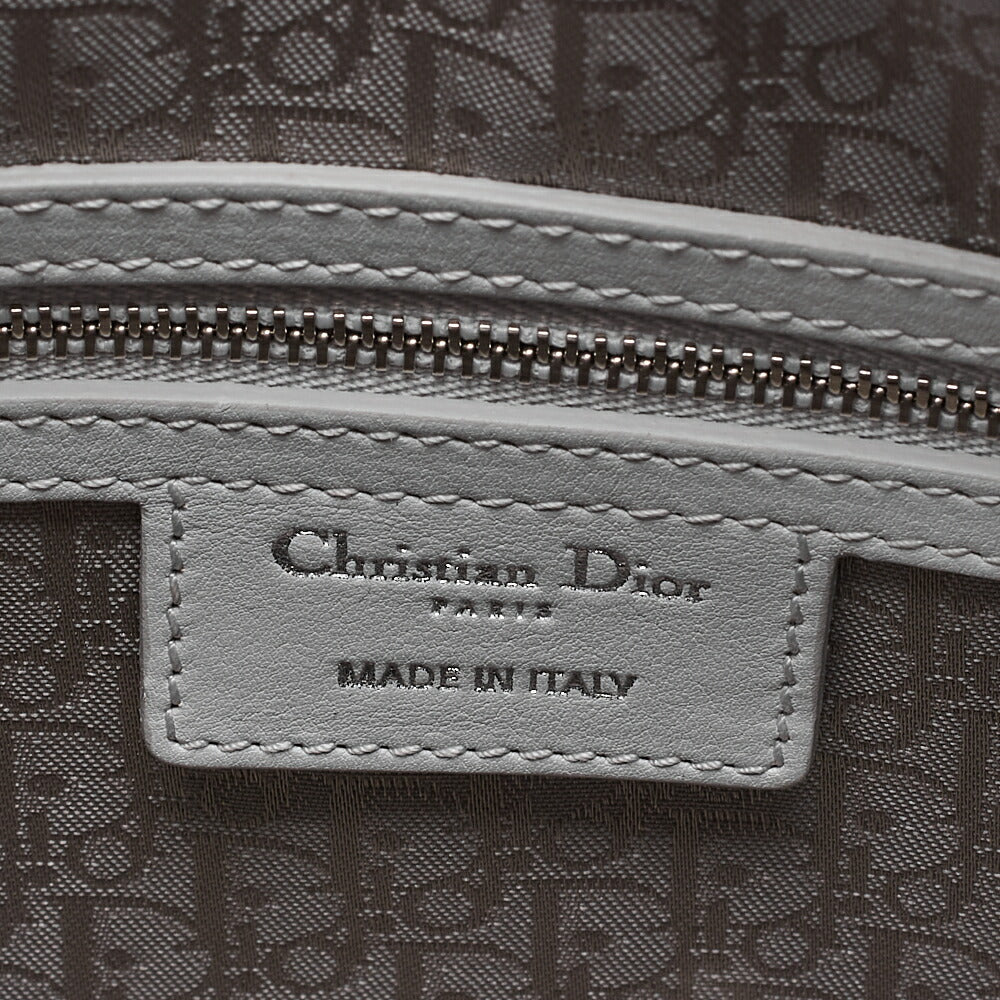 Dior Lady Dior Cannage Handbag Lambskin Light Blue Silver-Tone Hardware, Pre-Owned